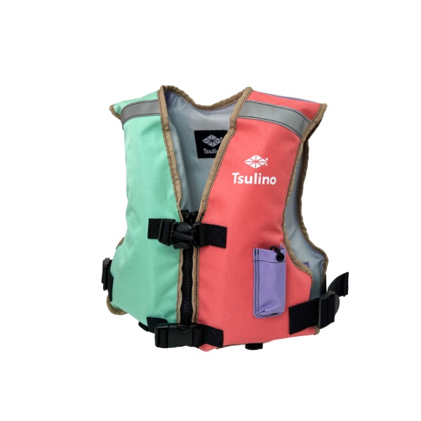 キッズライフジャケット【子供用救命胴衣/水遊び】(アプリコットミントMIX-L)